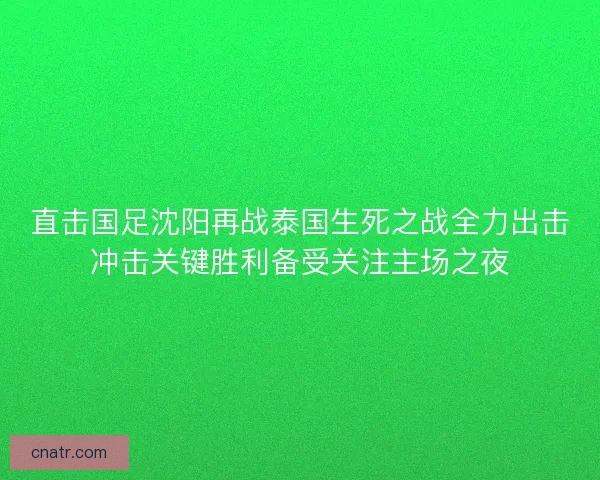 直击国足沈阳再战泰国生死之战全力出击冲击关键胜利备受关注主场之夜