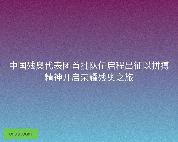 中国残奥代表团首批队伍启程出征以拼搏精神开启荣耀残奥之旅